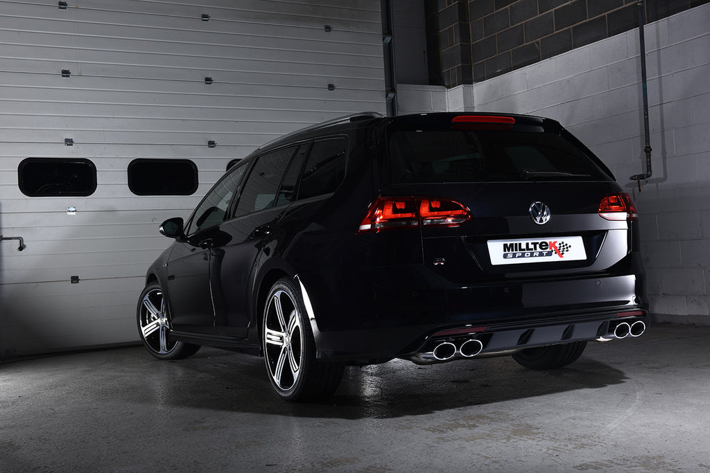 Milltek Sport Cat-Back – Golf MK7 R Estate, Non Resonated (Louder) Uses OE Trims In Rear Diffuser [SSXVW494]